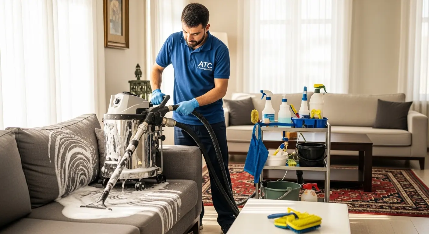 Halı yıkama sipariş – ATC Halı Yıkama personeli